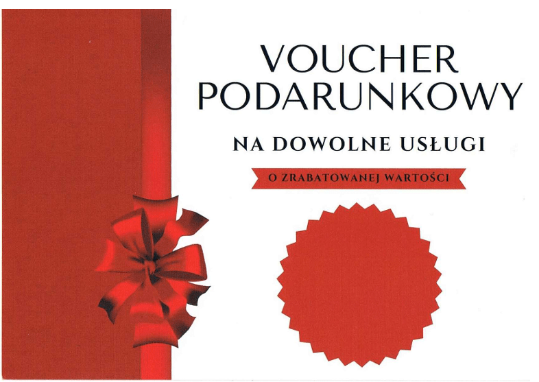 Frontowa strona vouchera z wybraną kwotą